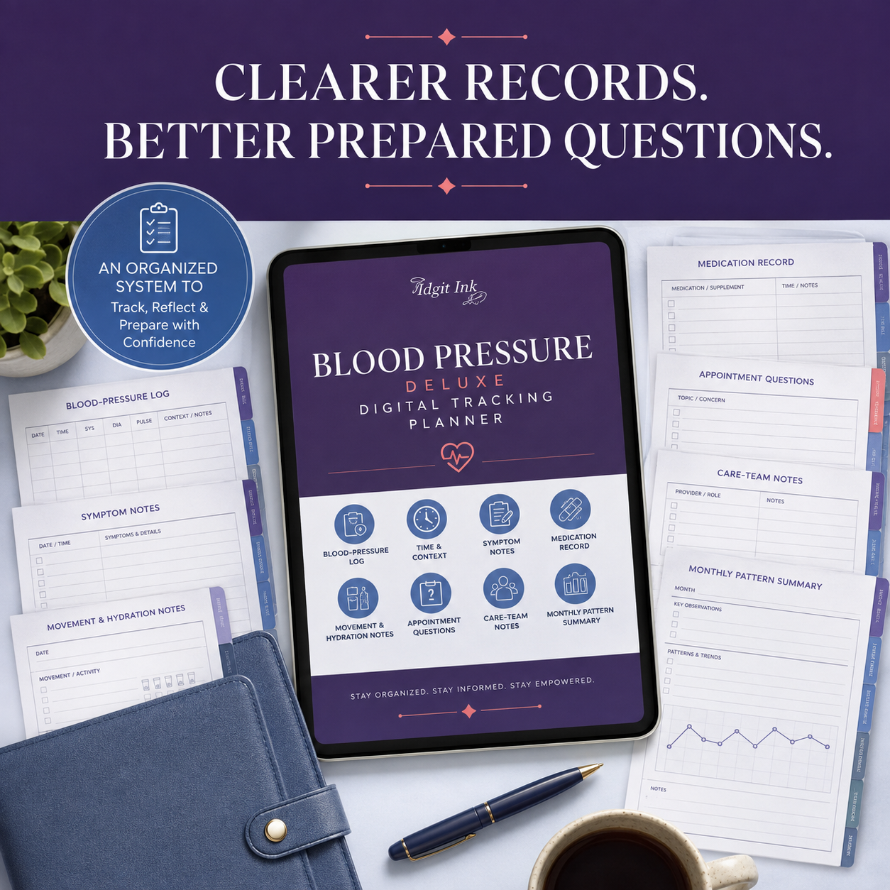 Blood-Pressure Tracking Deluxe Digital Planner listing image 8 of 10