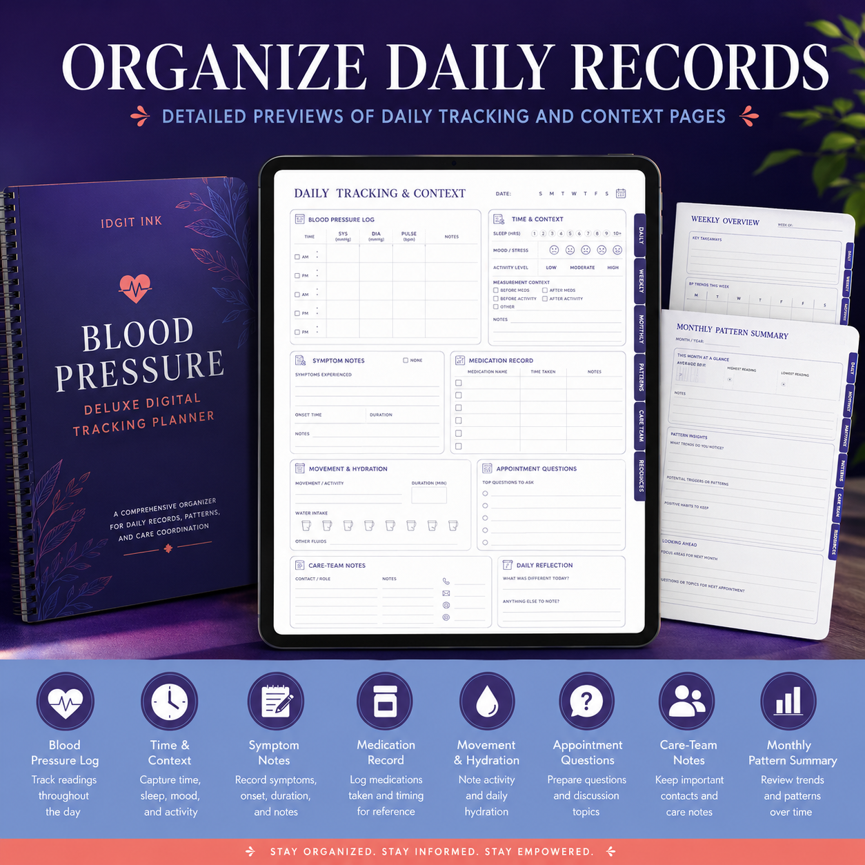 Blood-Pressure Tracking Deluxe Digital Planner listing image 9 of 10