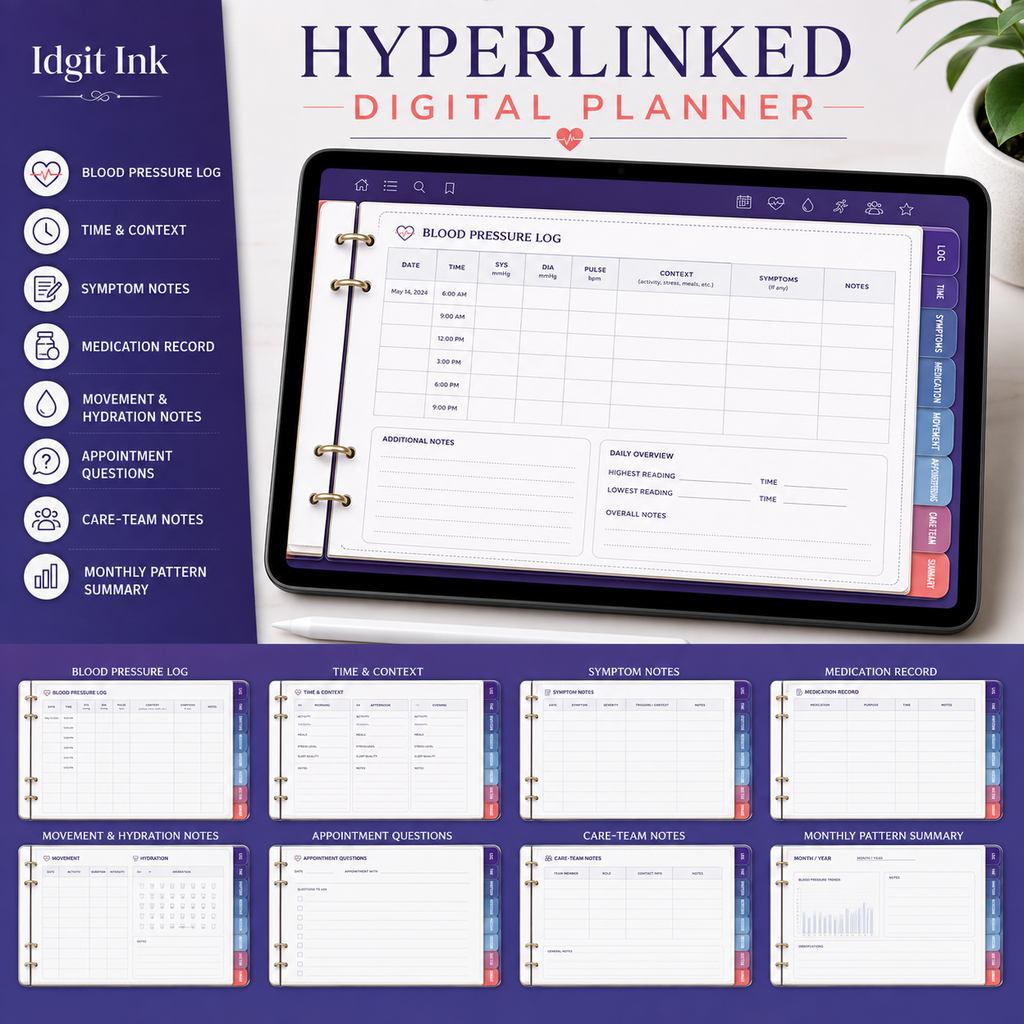 Blood-Pressure Tracking Deluxe Digital Planner listing image 10 of 10