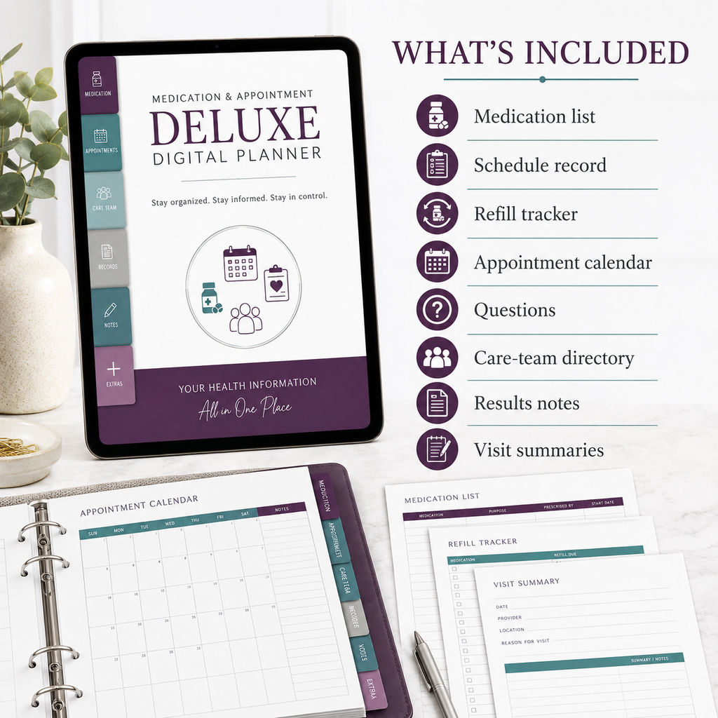 Medication and Appointment Deluxe Digital Health Planner listing image 3 of 10