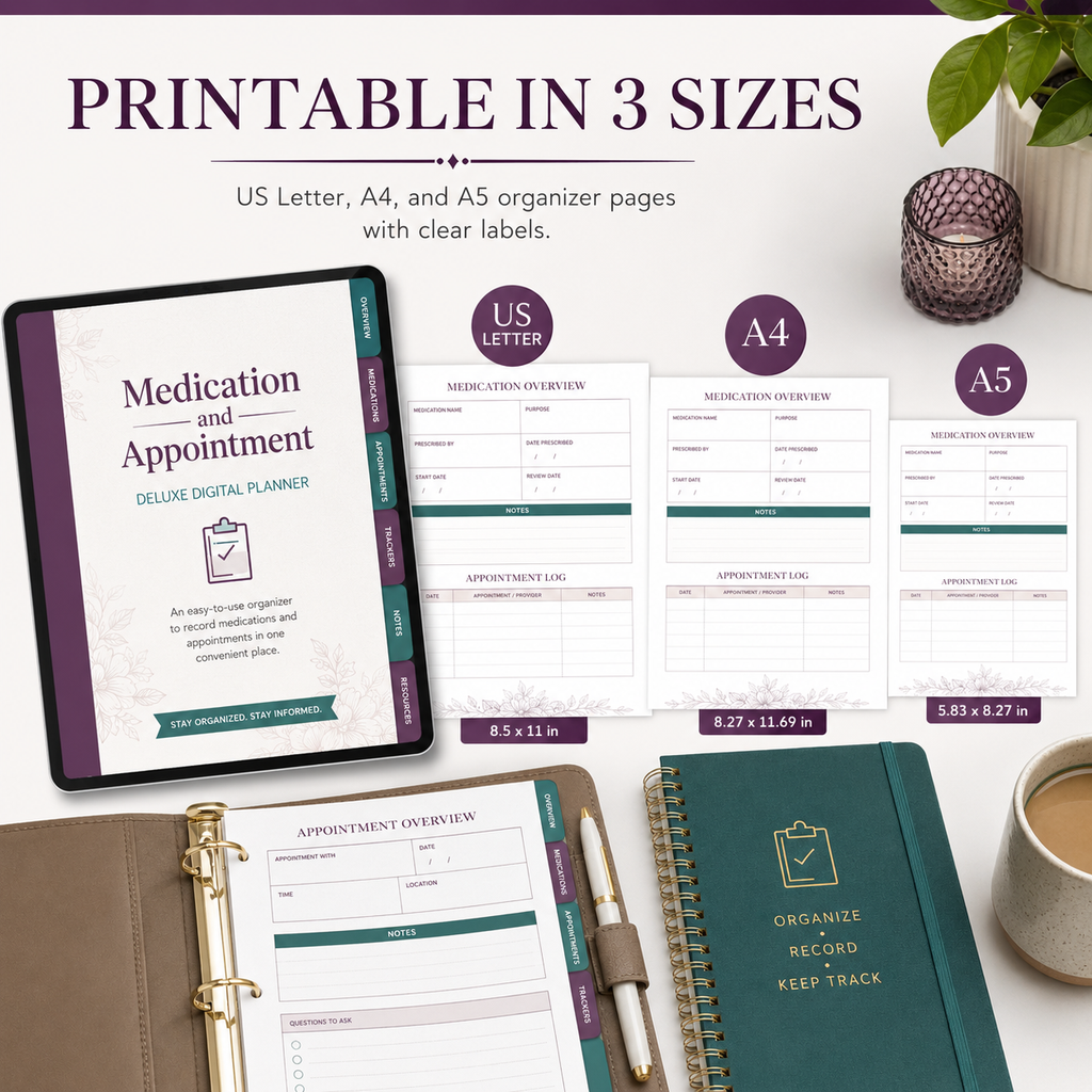 Medication and Appointment Deluxe Digital Health Planner listing image 6 of 10
