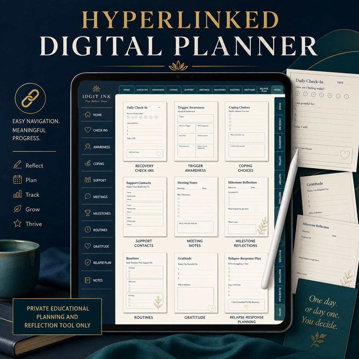 Sobriety and Recovery Deluxe Digital Planner and Support Toolkit listing image 6 of 10