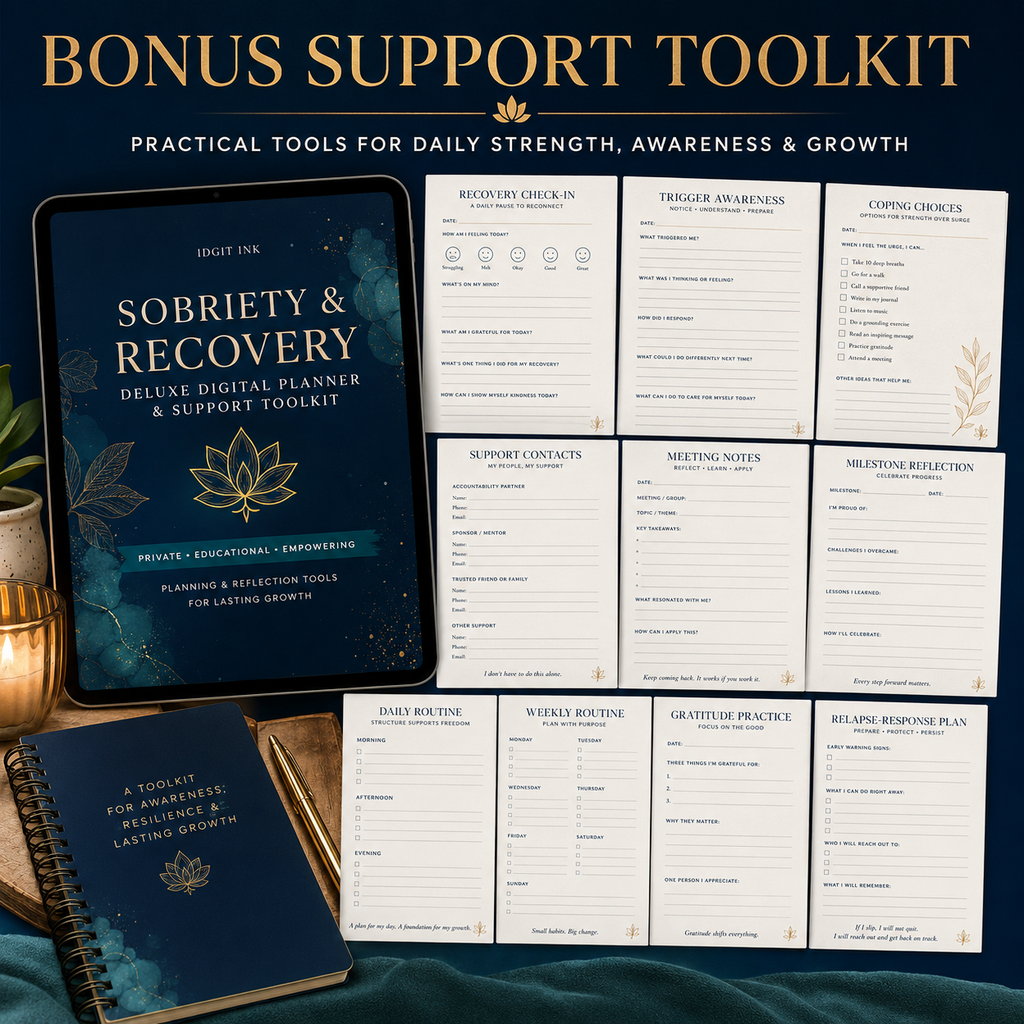 Sobriety and Recovery Deluxe Digital Planner and Support Toolkit listing image 7 of 10