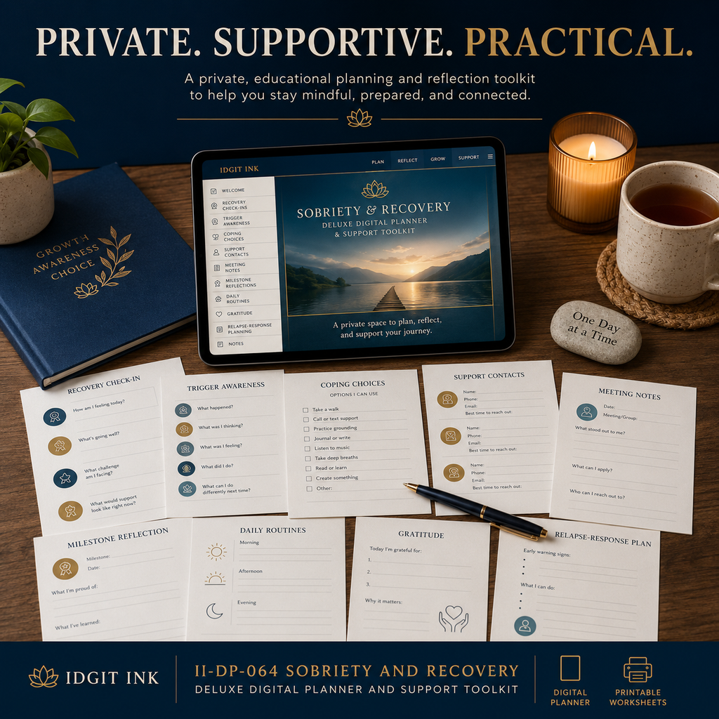 Sobriety and Recovery Deluxe Digital Planner and Support Toolkit listing image 8 of 10