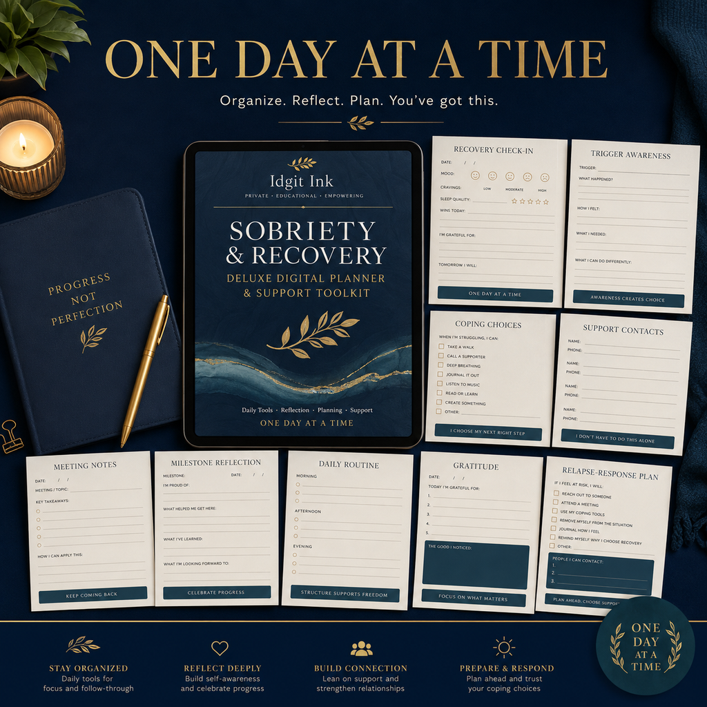 Sobriety and Recovery Deluxe Digital Planner and Support Toolkit listing image 10 of 10