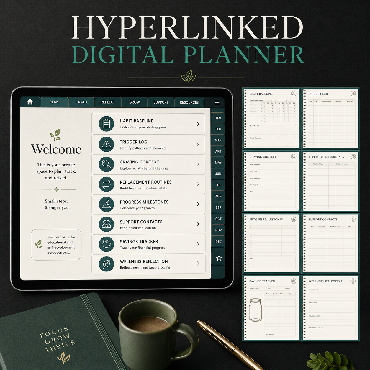 Smoking-Cessation Deluxe Digital Planner and Habit Toolkit listing image 5 of 10