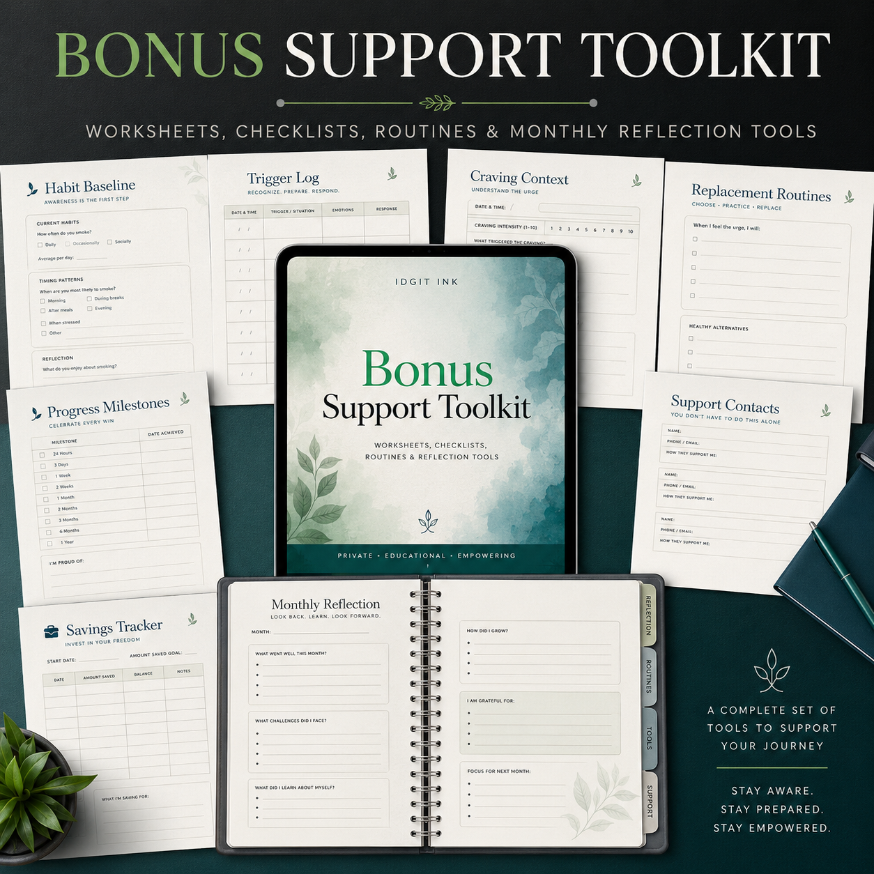 Smoking-Cessation Deluxe Digital Planner and Habit Toolkit listing image 6 of 10