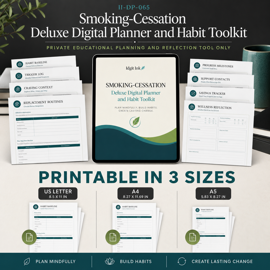 Smoking-Cessation Deluxe Digital Planner and Habit Toolkit listing image 7 of 10