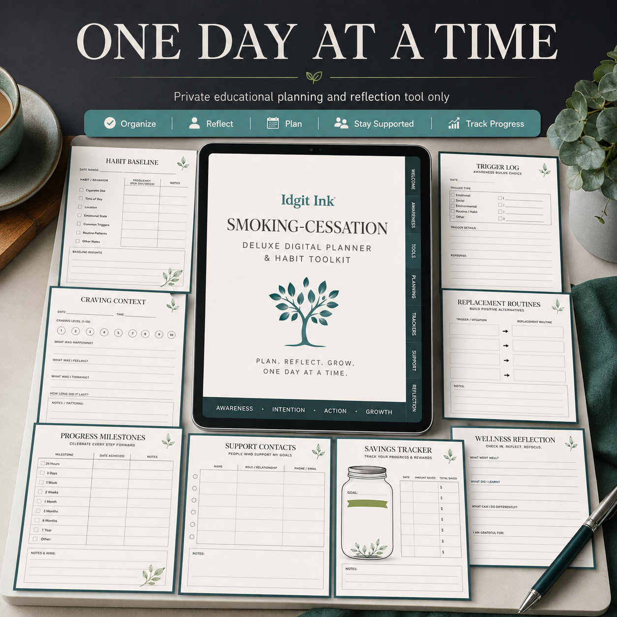 Smoking-Cessation Deluxe Digital Planner and Habit Toolkit listing image 10 of 10