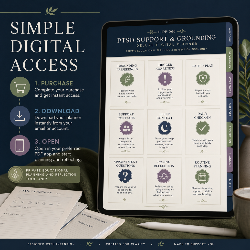 PTSD Support and Grounding Deluxe Digital Planner — listing image 07