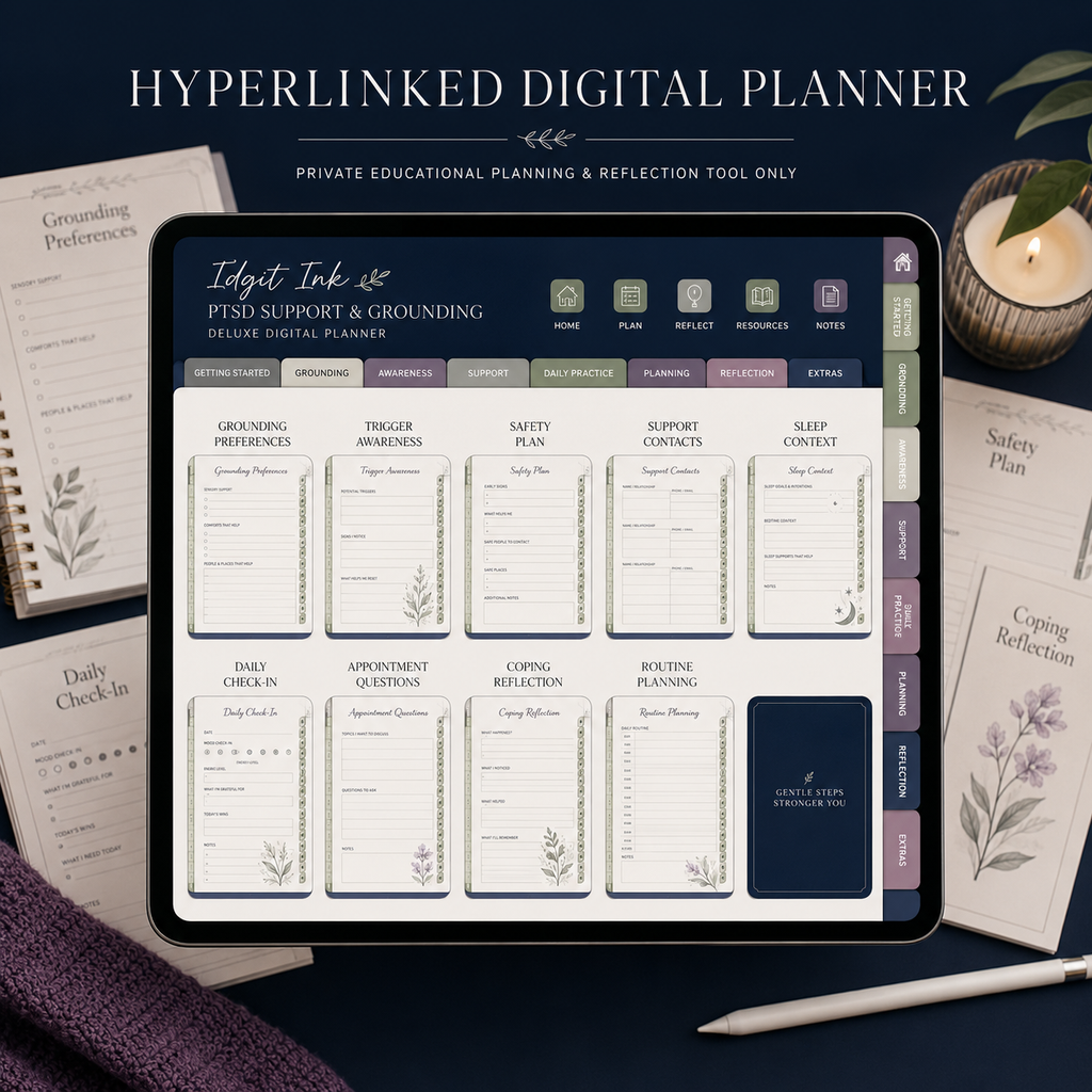 PTSD Support and Grounding Deluxe Digital Planner — listing image 09