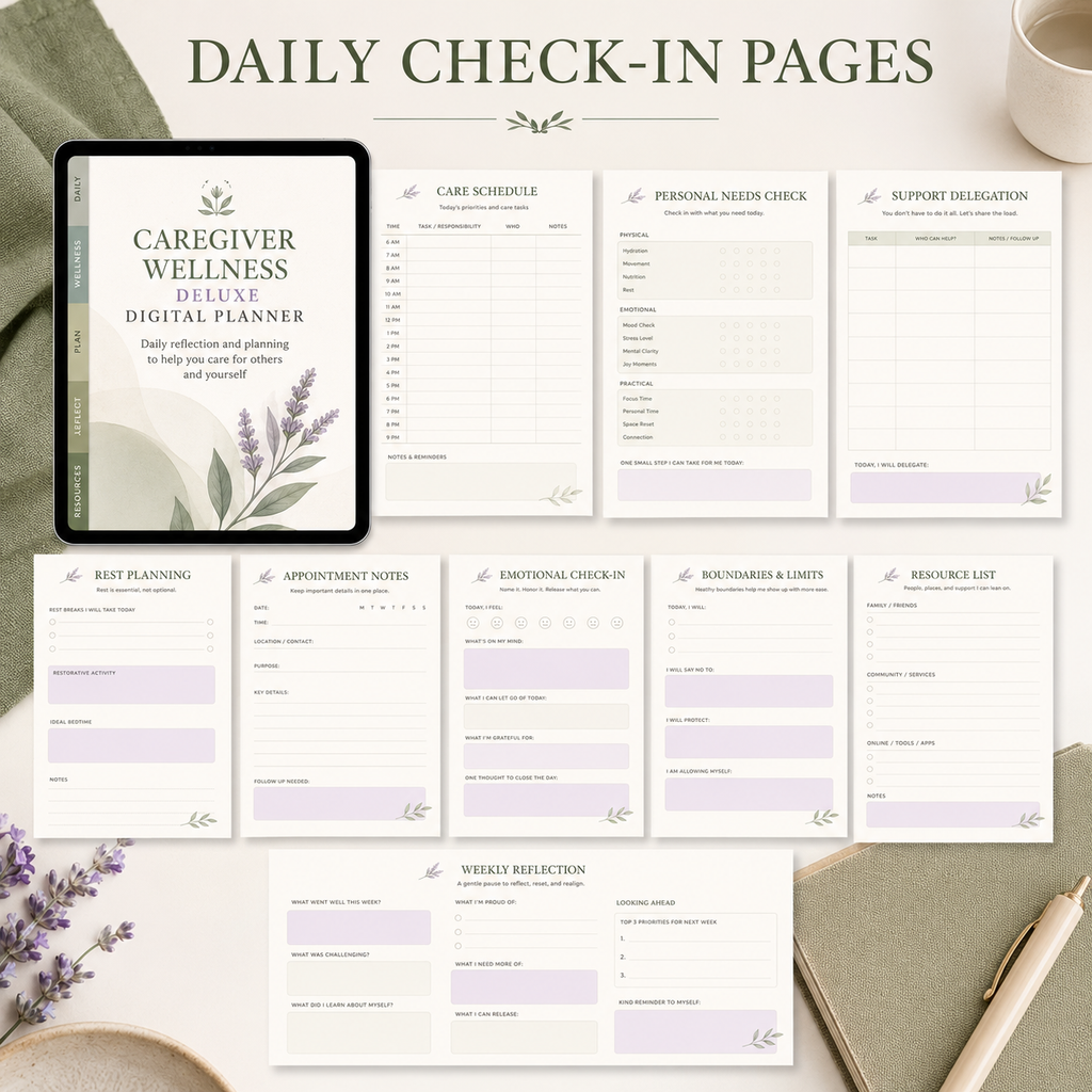 Caregiver Wellness Deluxe Digital Planner and Support Organizer listing image 4 of 10