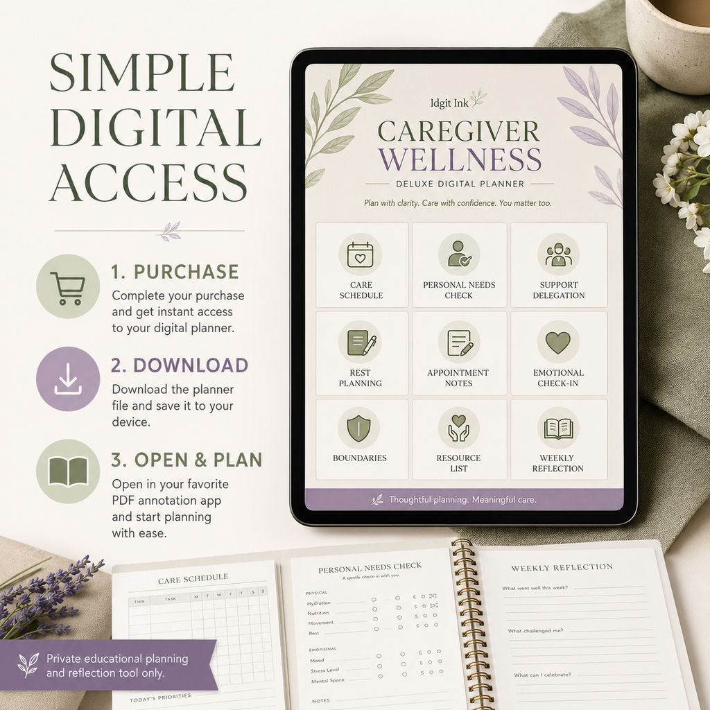 Caregiver Wellness Deluxe Digital Planner and Support Organizer listing image 6 of 10