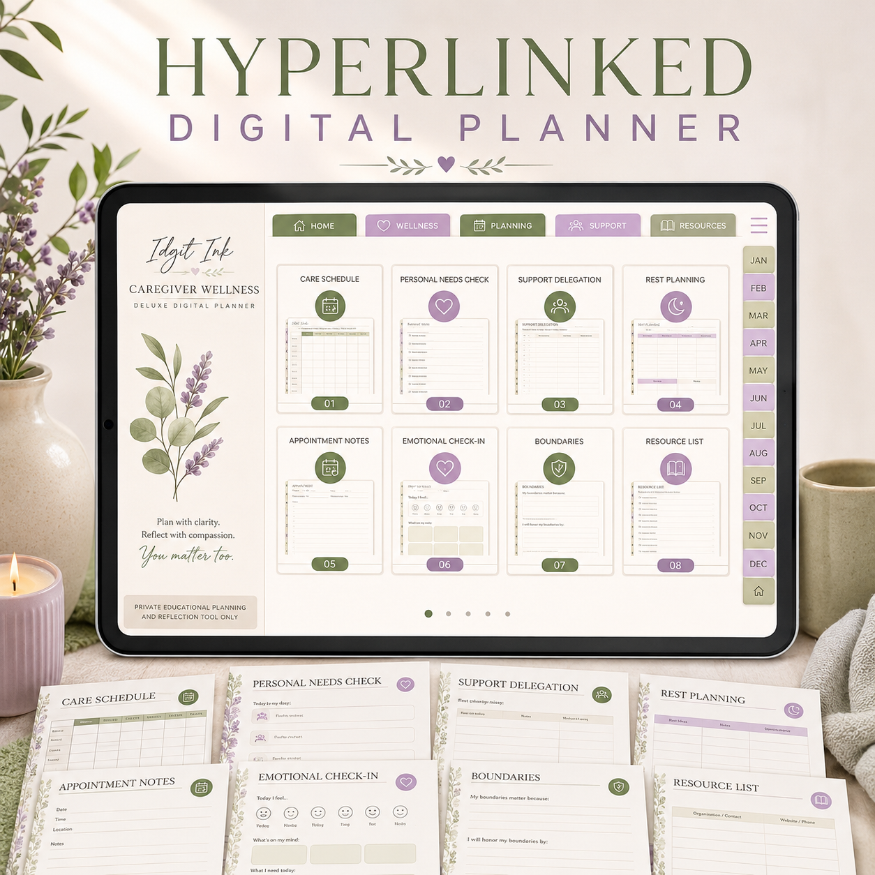 Caregiver Wellness Deluxe Digital Planner and Support Organizer listing image 7 of 10