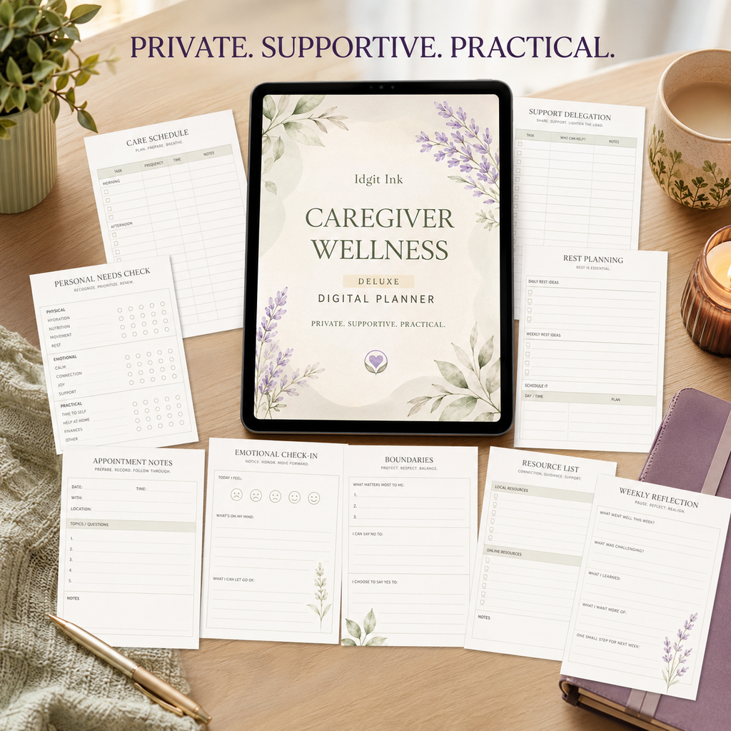 Caregiver Wellness Deluxe Digital Planner and Support Organizer listing image 8 of 10