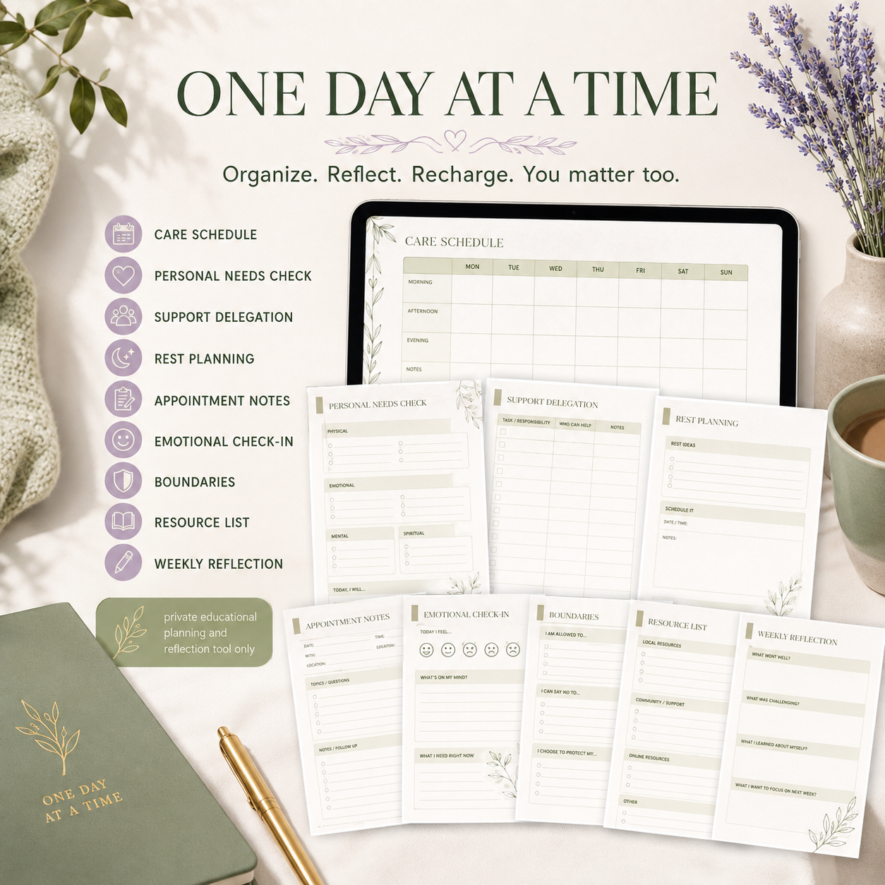 Caregiver Wellness Deluxe Digital Planner and Support Organizer listing image 10 of 10