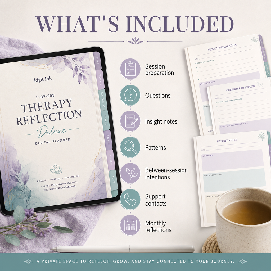 Therapy Reflection Deluxe Digital Planner and Session Companion — listing image 01