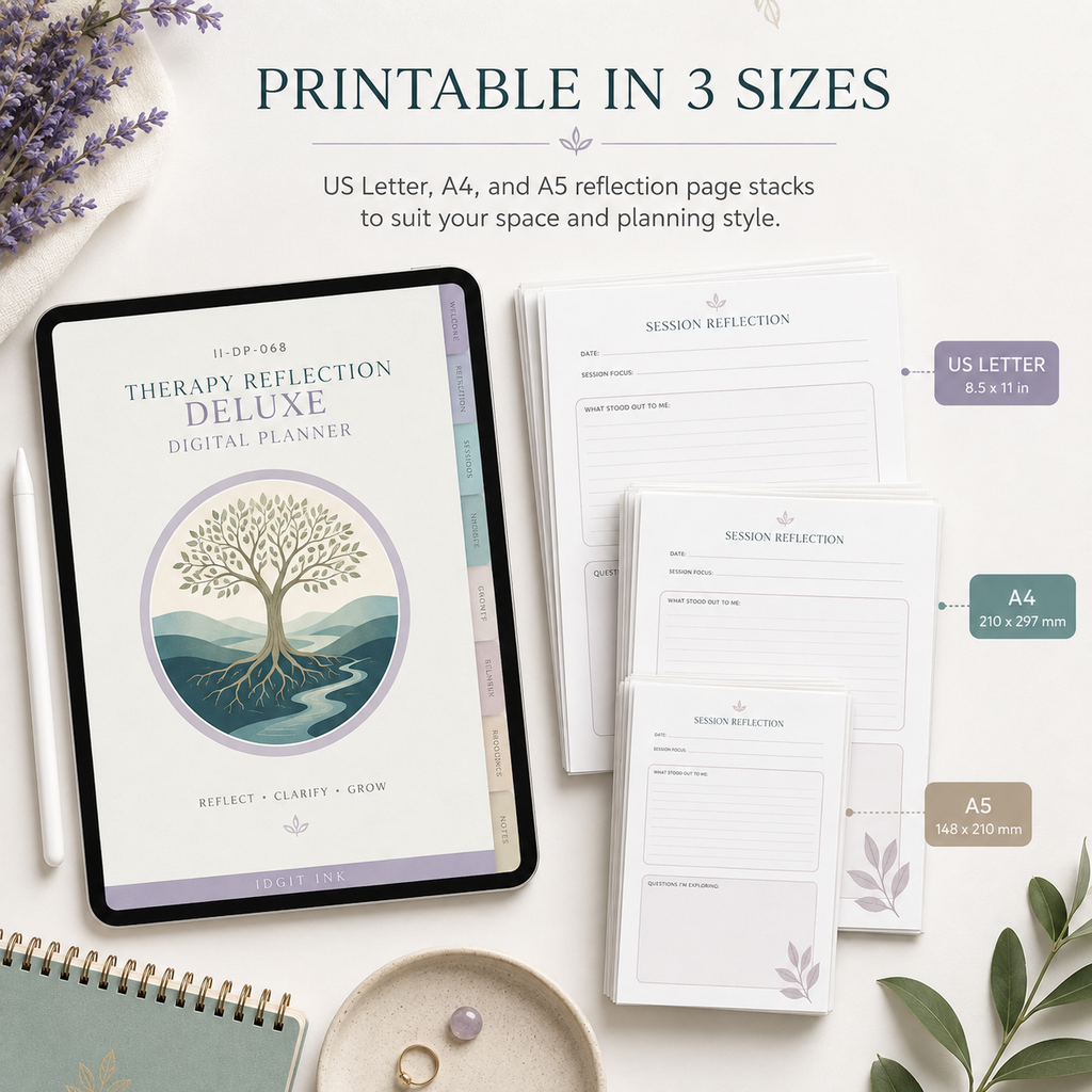 Therapy Reflection Deluxe Digital Planner and Session Companion — listing image 04