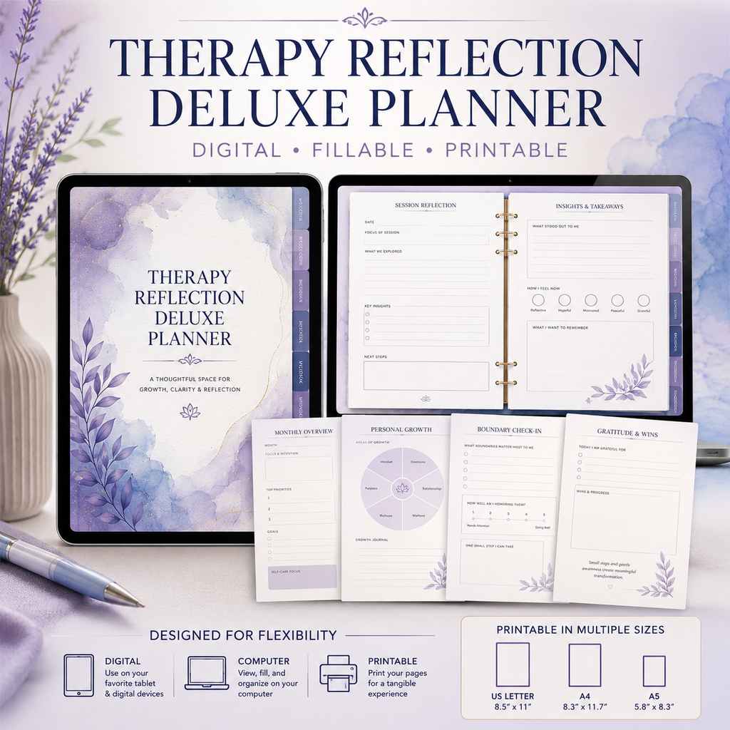 Therapy Reflection Deluxe Digital Planner and Session Companion — listing image 09