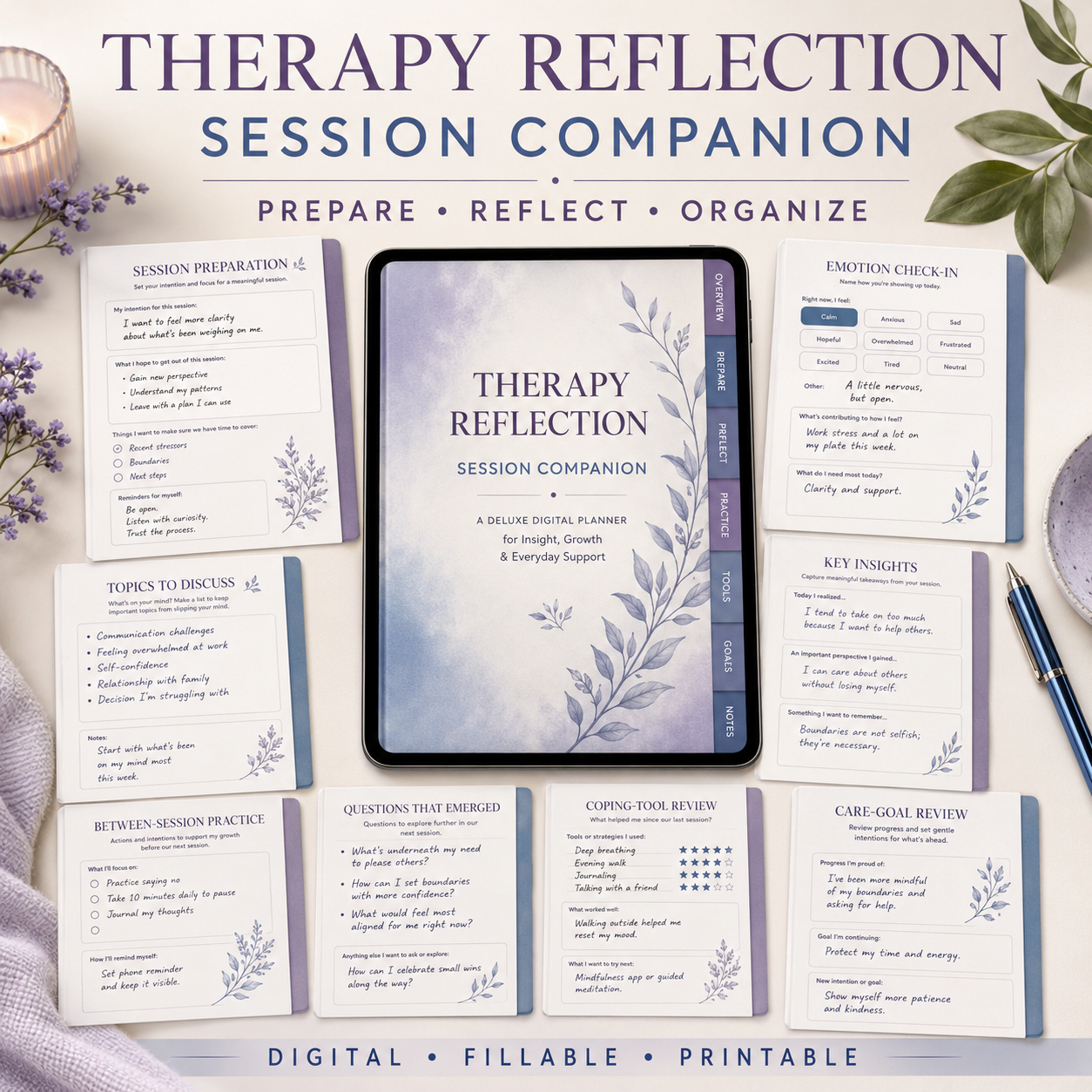 Therapy Reflection Deluxe Digital Planner and Session Companion — listing image 10