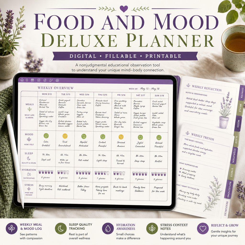 Food and Mood Deluxe Digital Tracking Planner — listing image 04