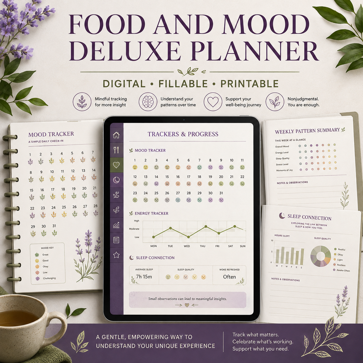 Food and Mood Deluxe Digital Tracking Planner — listing image 07