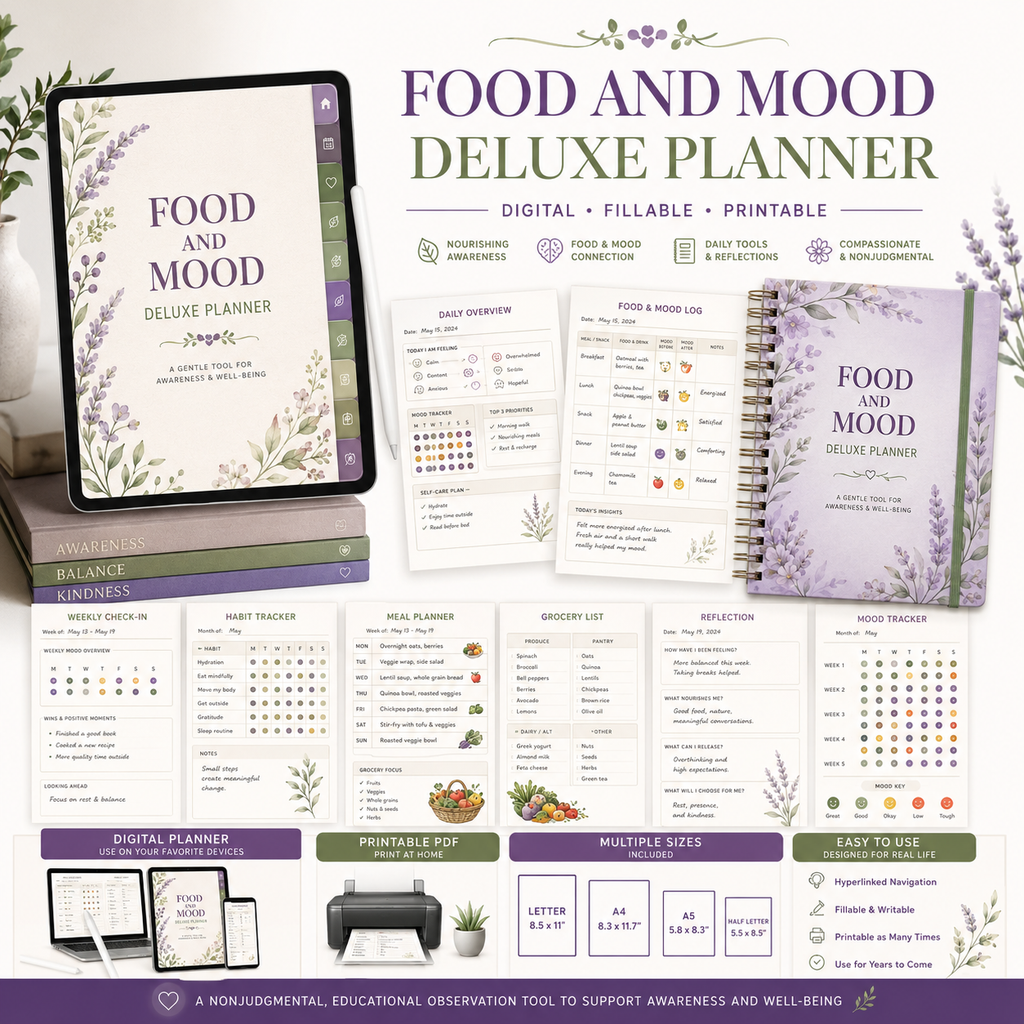Food and Mood Deluxe Digital Tracking Planner — listing image 08