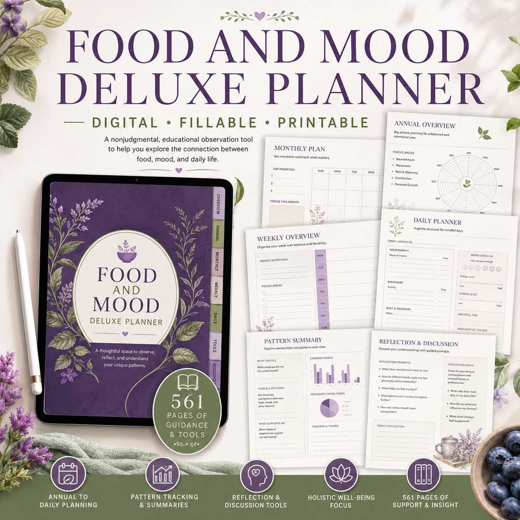 Food and Mood Deluxe Digital Tracking Planner — listing image 09