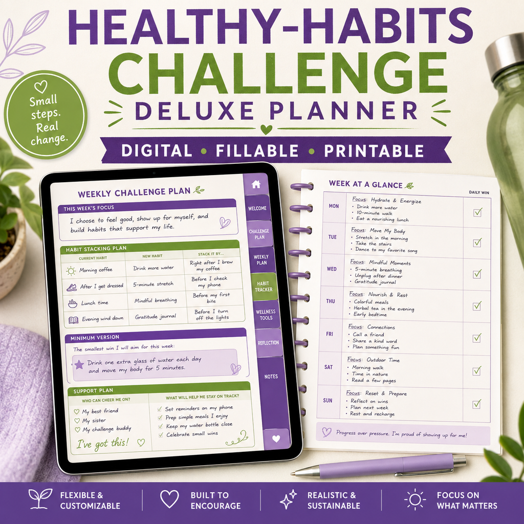 Healthy-Habits Challenge Deluxe Digital Planner — listing image 04