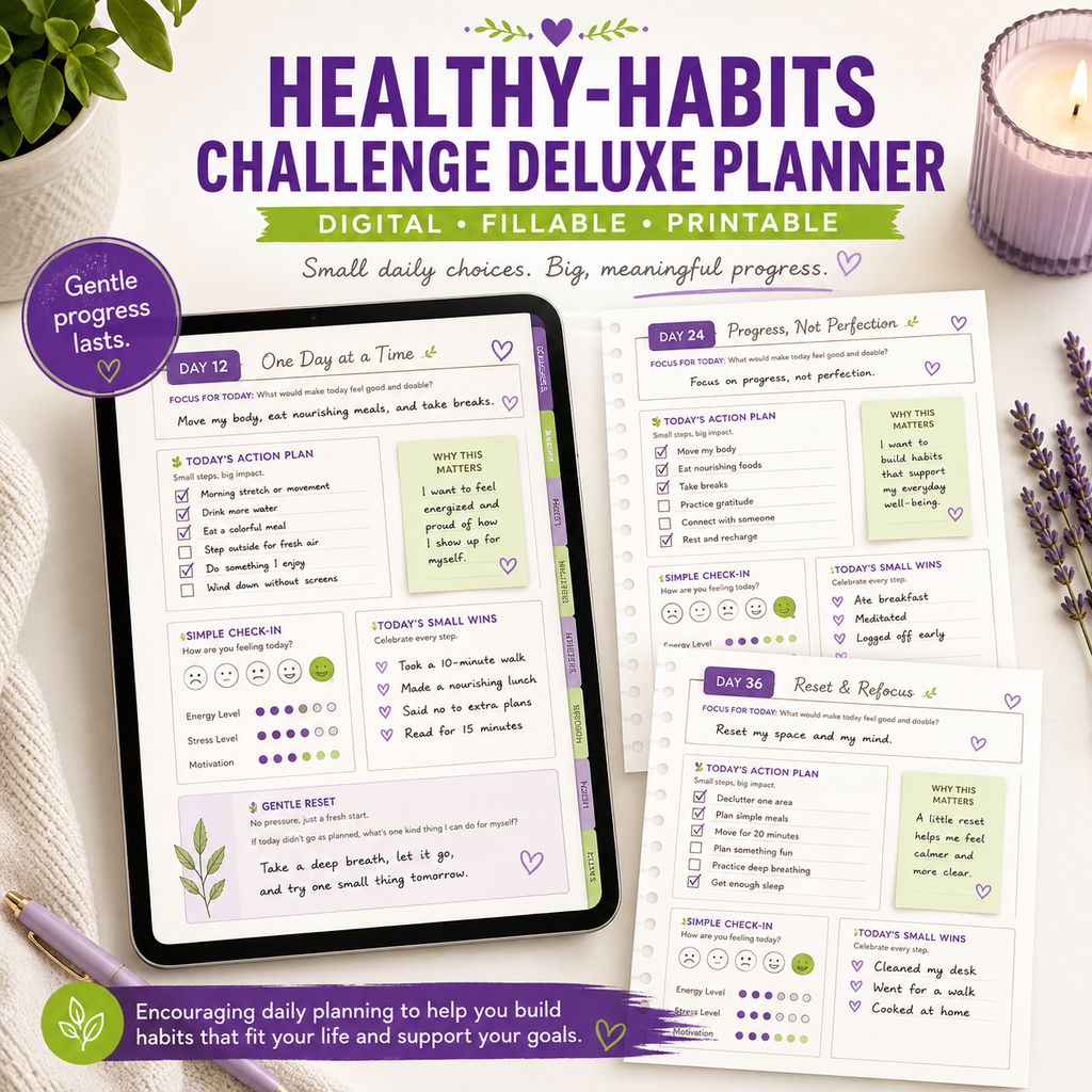 Healthy-Habits Challenge Deluxe Digital Planner — listing image 05