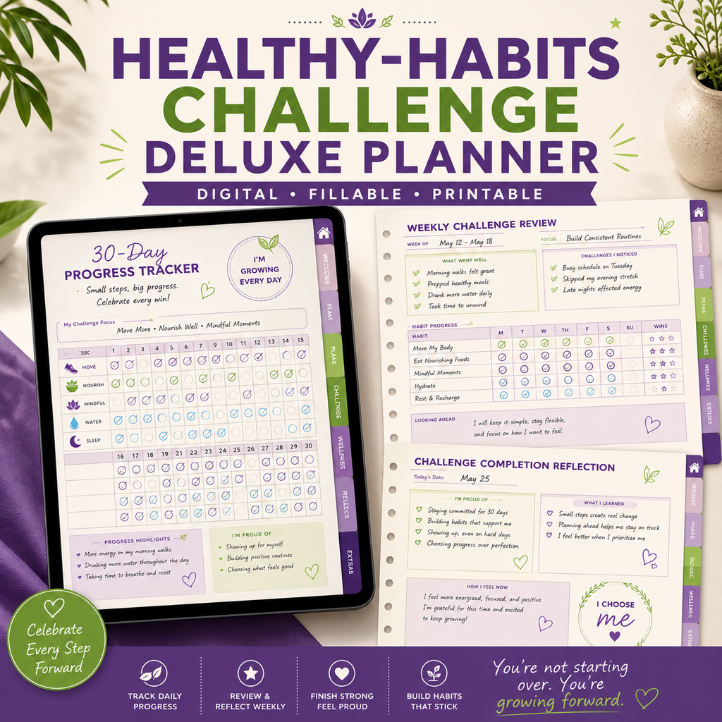 Healthy-Habits Challenge Deluxe Digital Planner — listing image 07