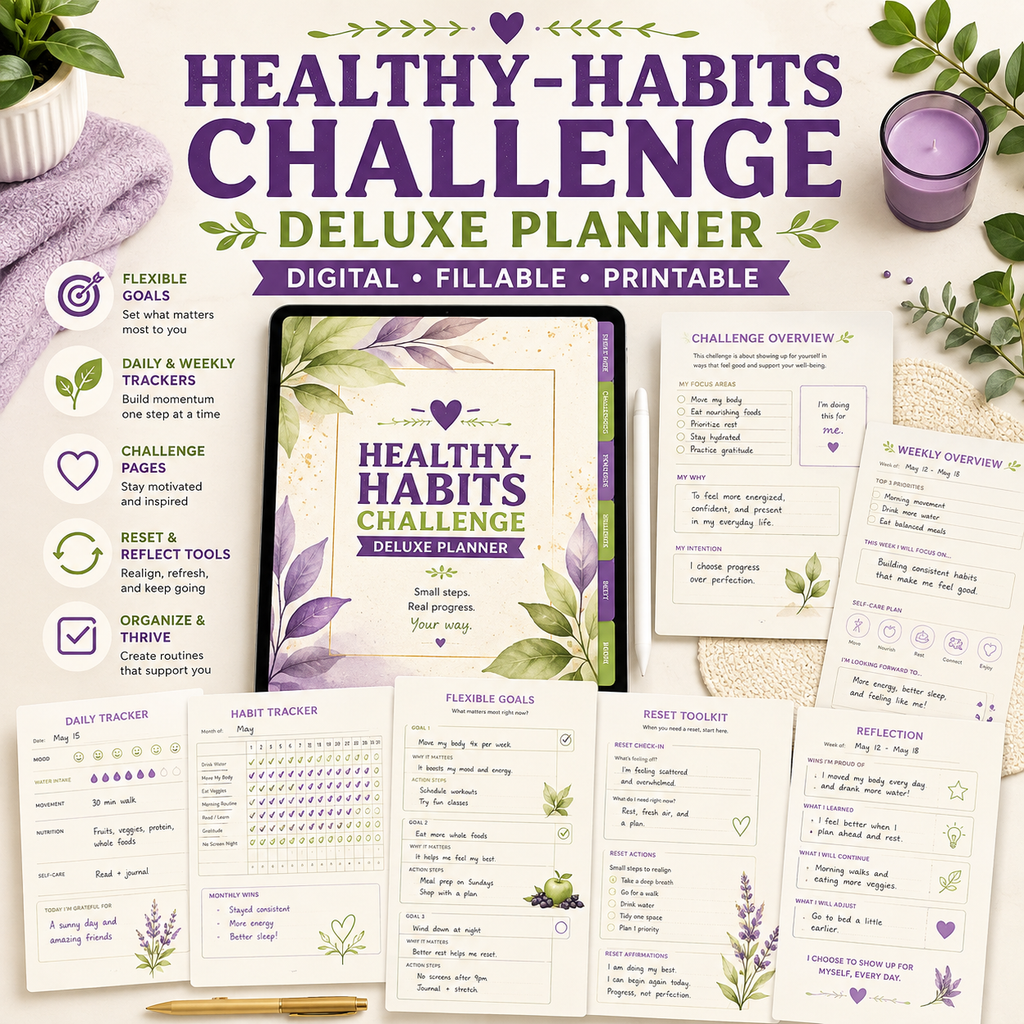 Healthy-Habits Challenge Deluxe Digital Planner — listing image 08
