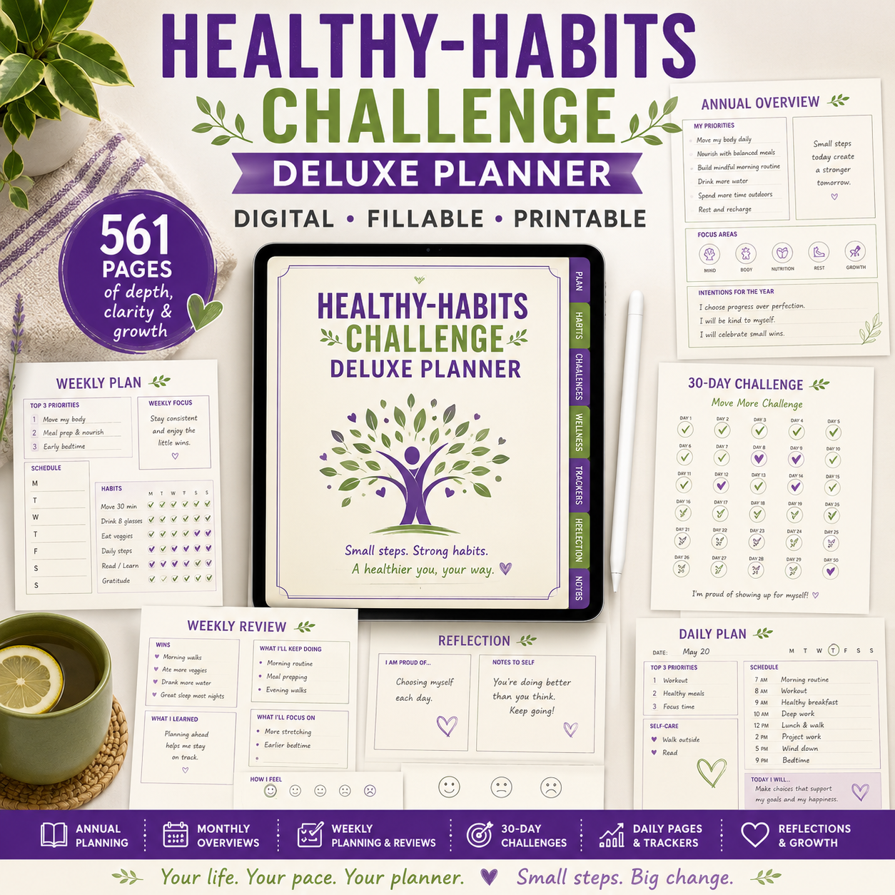 Healthy-Habits Challenge Deluxe Digital Planner — listing image 09