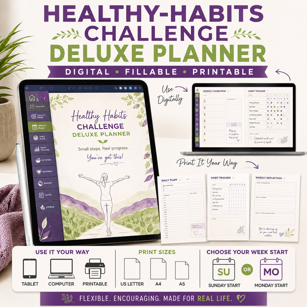 Healthy-Habits Challenge Deluxe Digital Planner — listing image 10
