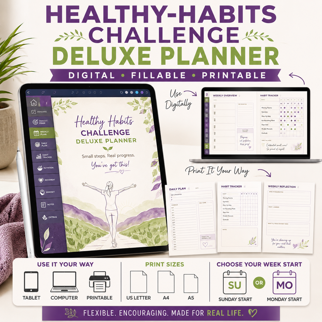 Healthy-Habits Challenge Deluxe Digital Planner — listing image 10