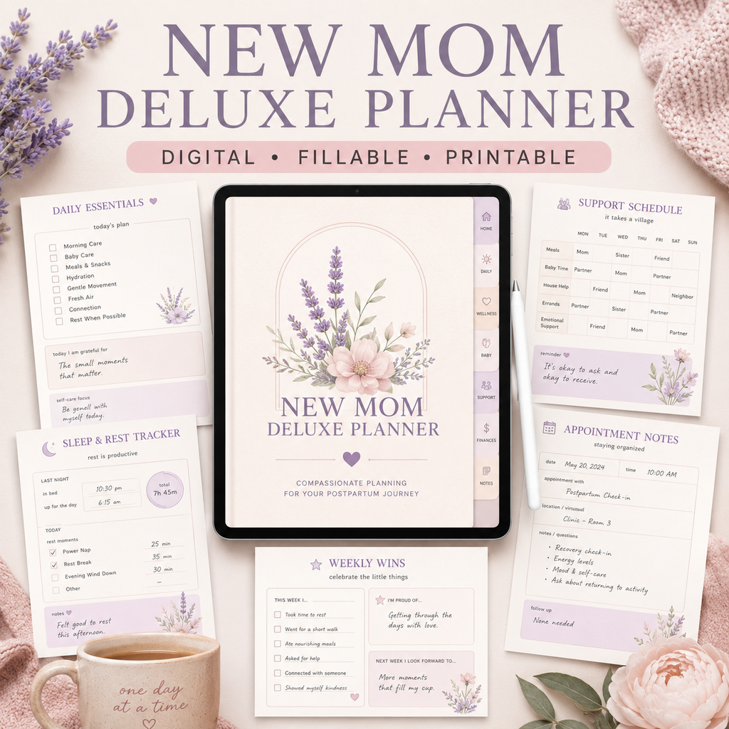 New-Mom Deluxe Digital Planner and Support Bundle — listing image 02