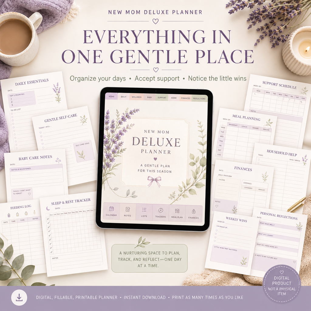 New-Mom Deluxe Digital Planner and Support Bundle — listing image 03