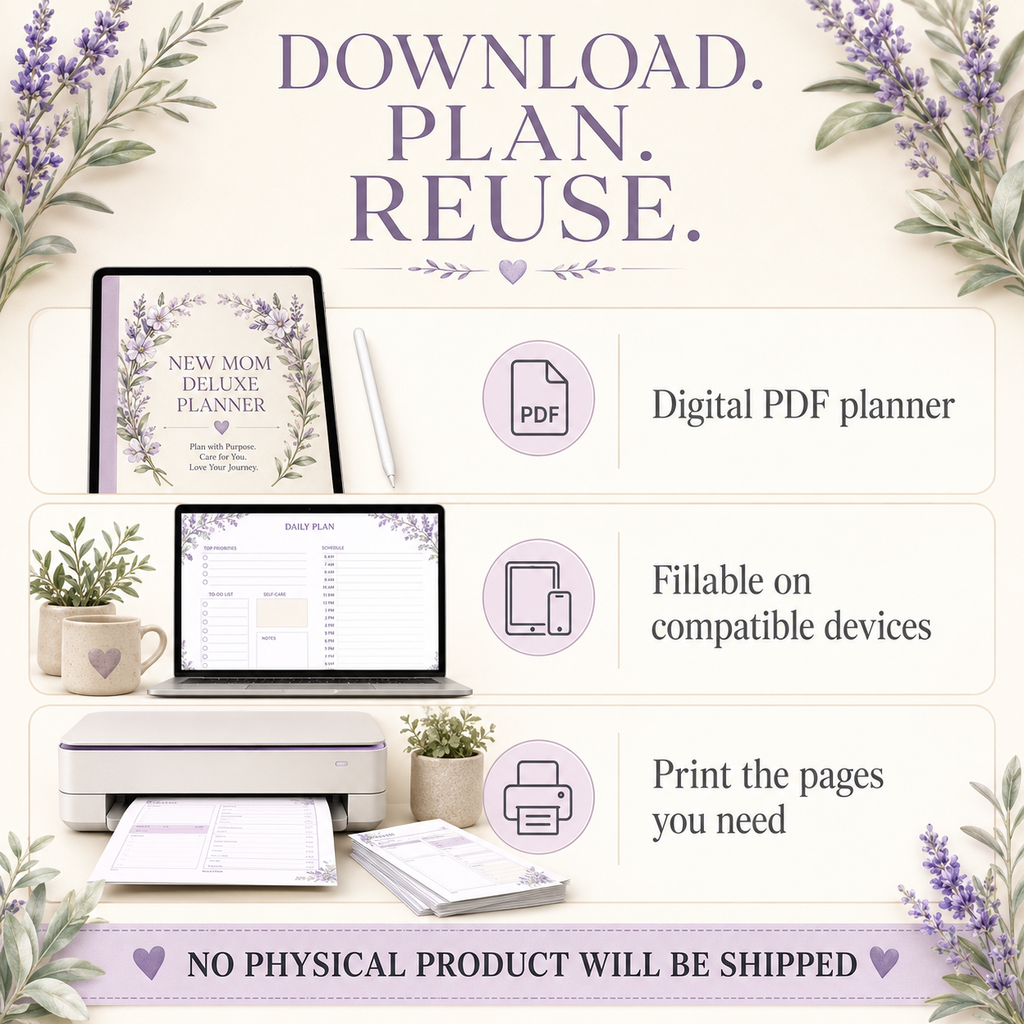 New-Mom Deluxe Digital Planner and Support Bundle — listing image 10