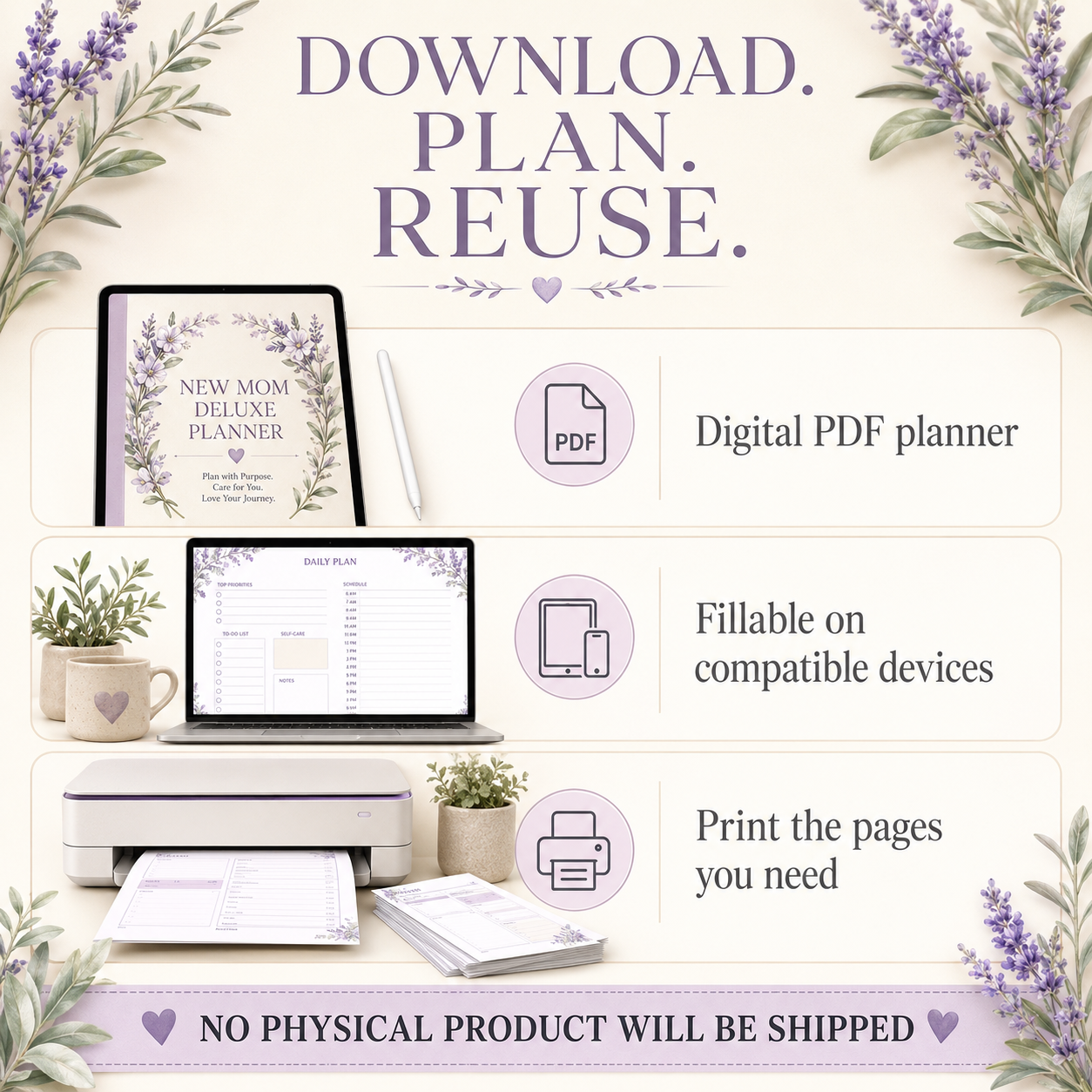 New-Mom Deluxe Digital Planner and Support Bundle — listing image 10