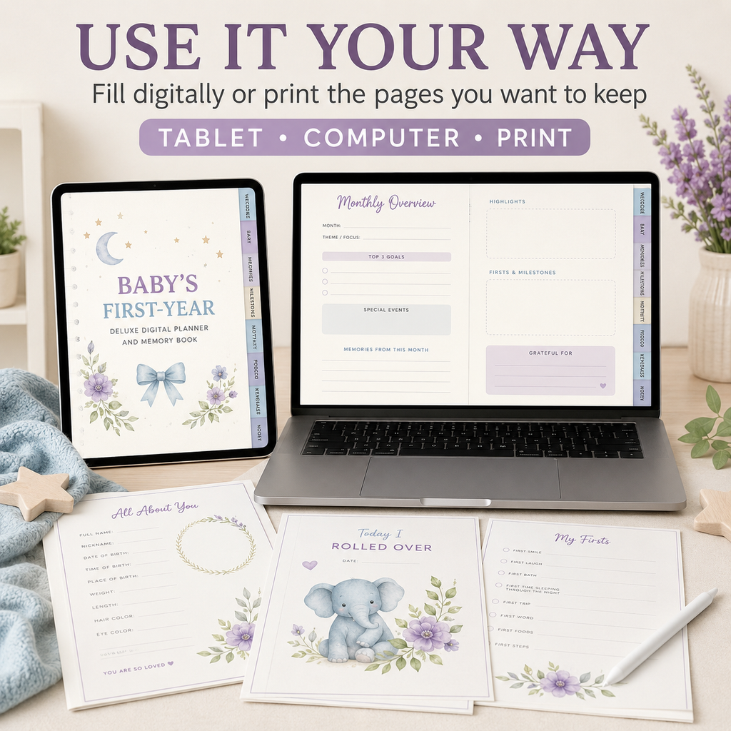 Baby’s First-Year Deluxe Digital Planner and Memory Book listing image 6 of 10