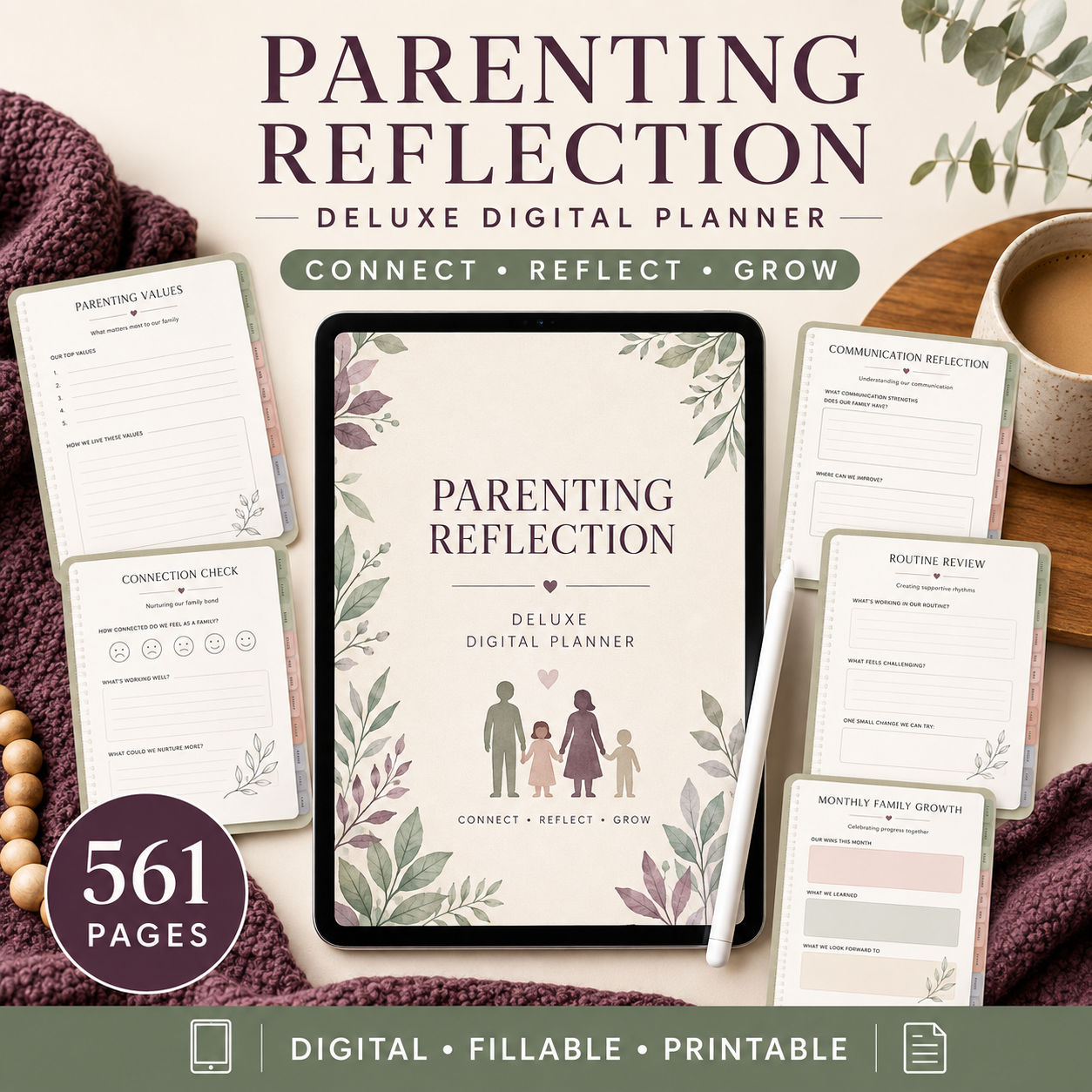 Parenting Reflection Deluxe Digital Planner listing image 1 of 10