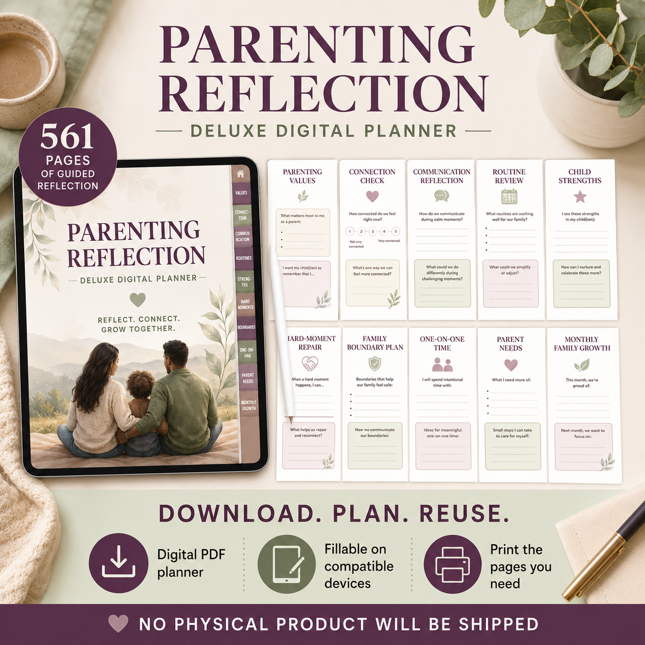 Parenting Reflection Deluxe Digital Planner listing image 10 of 10