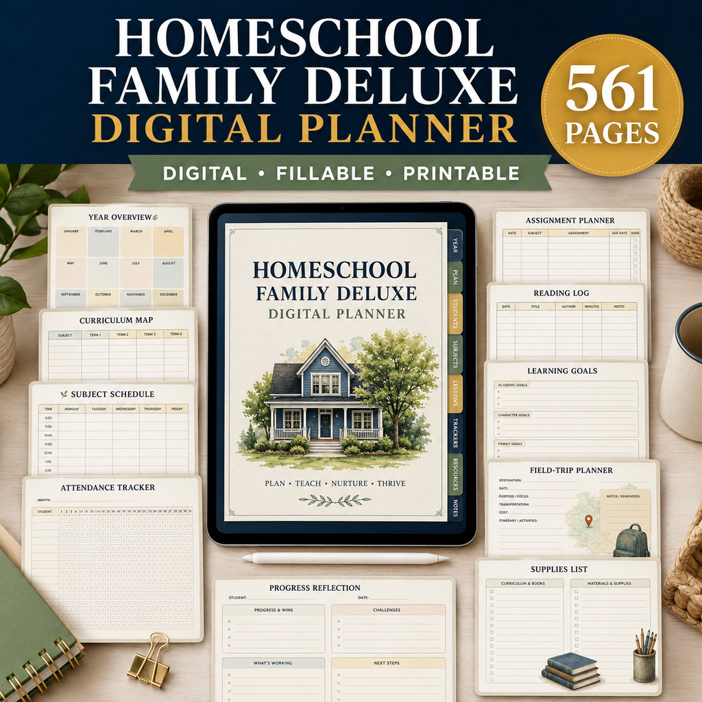 Homeschool Family Deluxe Digital Academic Planner listing image 1 of 10