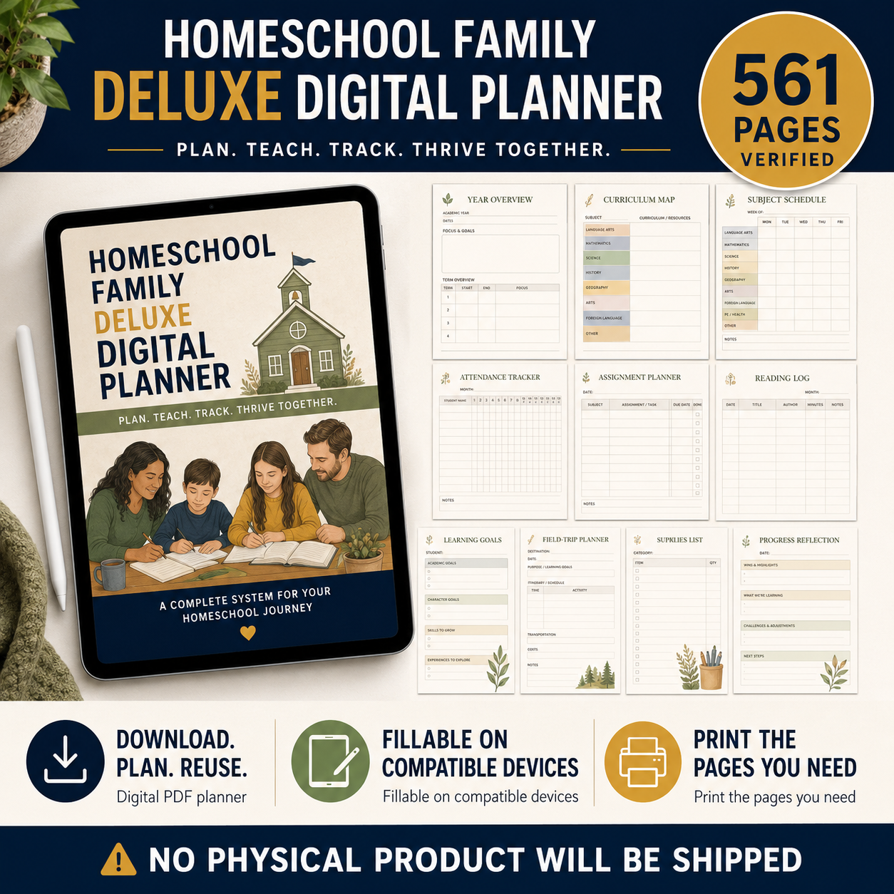 Homeschool Family Deluxe Digital Academic Planner listing image 10 of 10