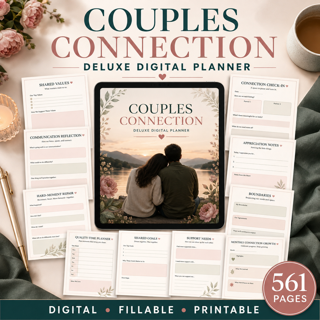 Couples Connection Deluxe Digital Planner and Relationship Bundle listing image 1 of 10