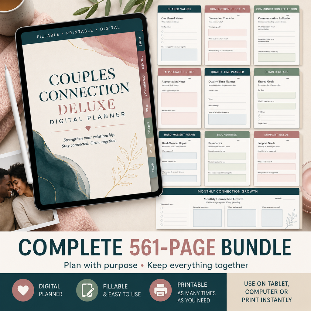 Couples Connection Deluxe Digital Planner and Relationship Bundle listing image 2 of 10