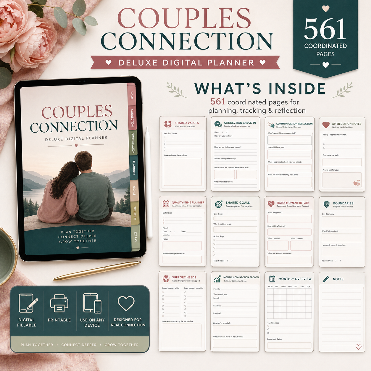 Couples Connection Deluxe Digital Planner and Relationship Bundle listing image 5 of 10
