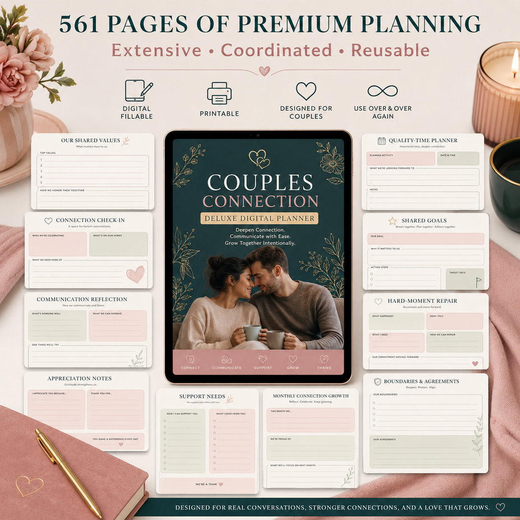 Couples Connection Deluxe Digital Planner and Relationship Bundle listing image 9 of 10
