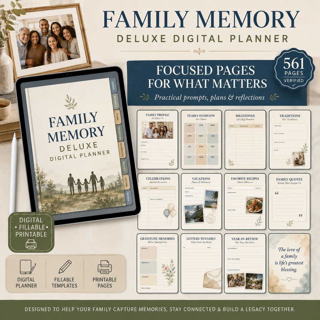 Family Memory Deluxe Digital Planner and Keepsake Book listing image 4 of 10