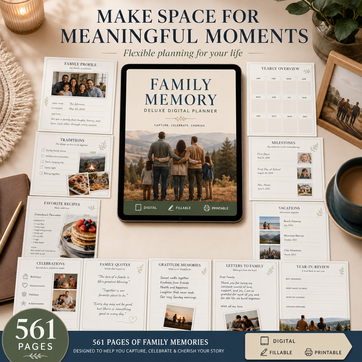 Family Memory Deluxe Digital Planner and Keepsake Book listing image 7 of 10